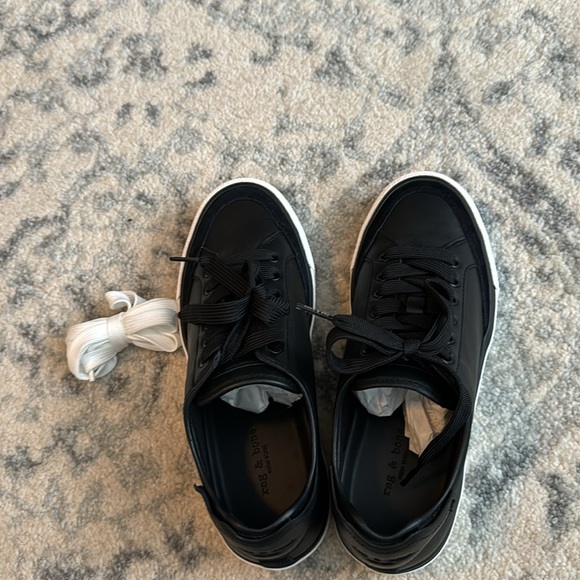 NWT Rag & Bone Army Low Black Leather - 37.5 - Picture 3 of 7